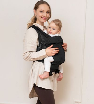 Black Maternity & Babywearing Puffer Coat