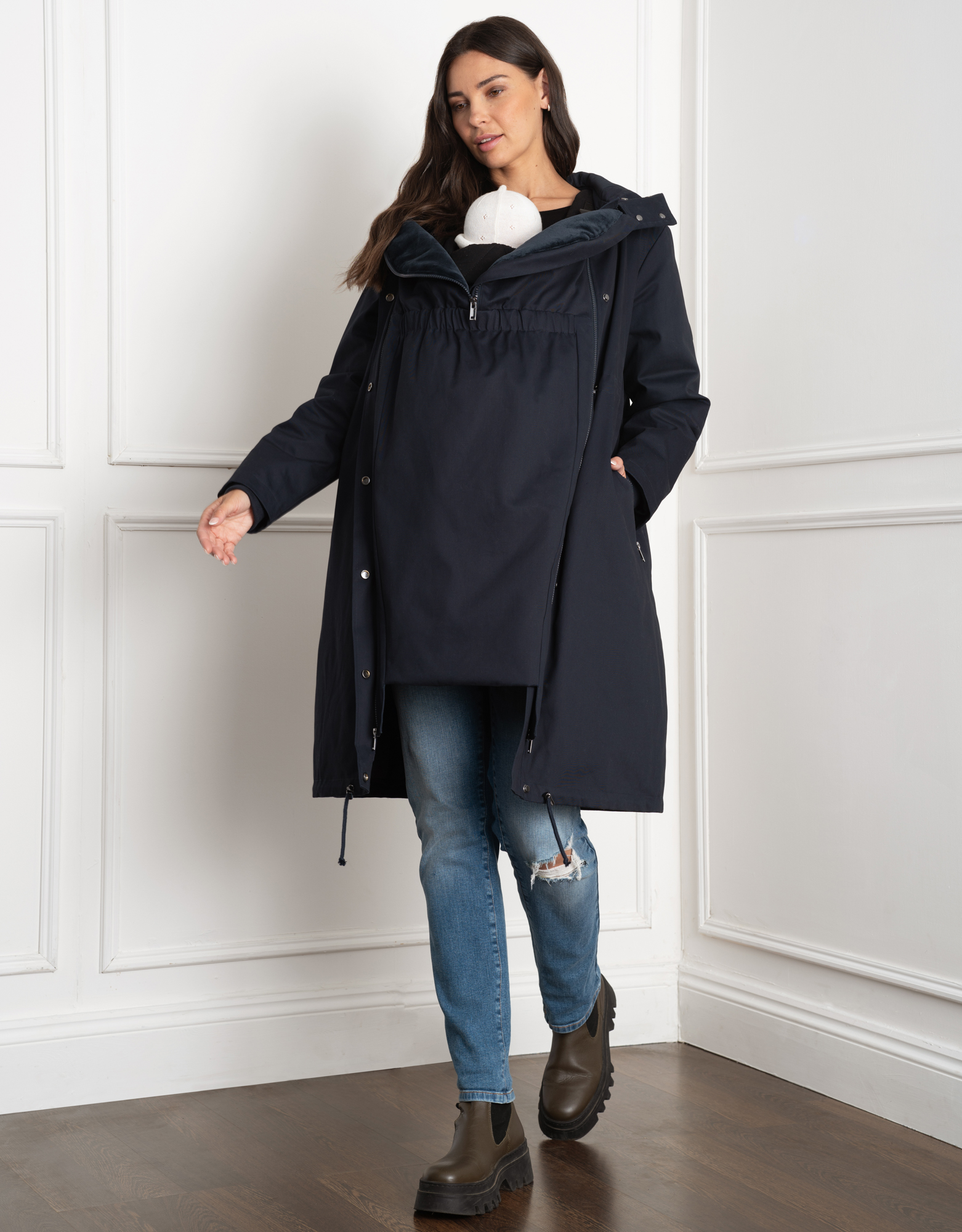 Long Down-Lined Maternity Parka