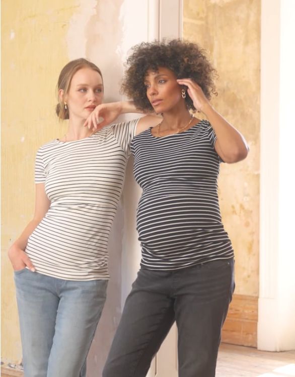 Two Pack Essential Striped Maternity to Nursing T-Shirts