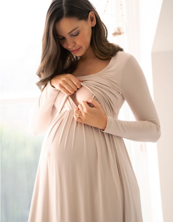 Long Sleeve Maternity & Nursing Nightie