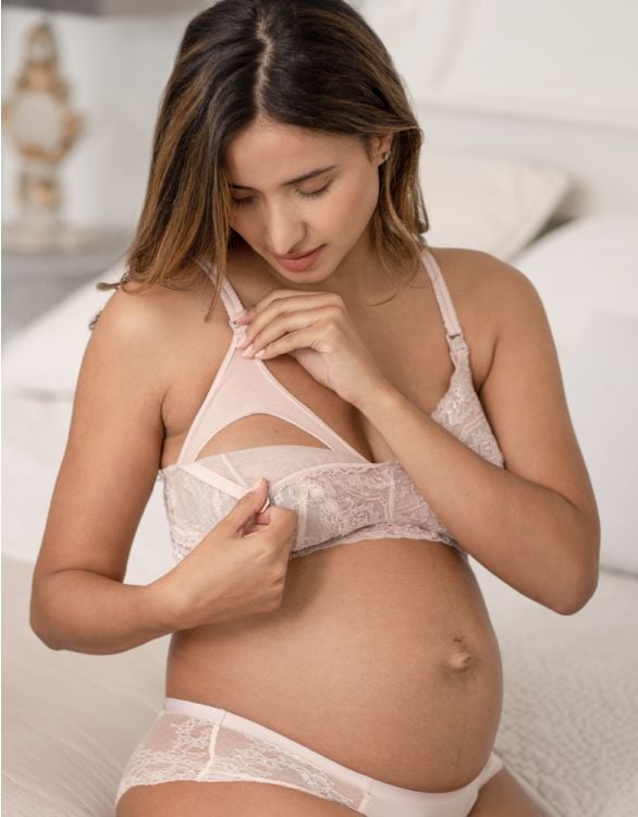 Sleek & Lace Maternity Bralette - Blush – On Gossamer