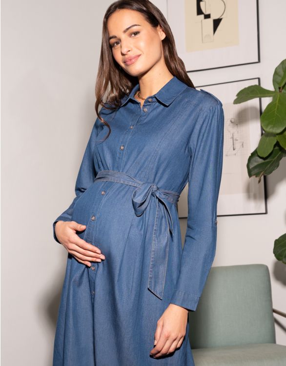Buy Seraphine Cotton Chambray Belted Maternity Dress from Next New Zealand