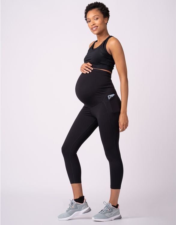 Black Full Length Maternity Sports Legging