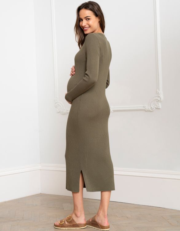Seraphine Maternity & Nursing Knit Tunic Jamila - Khaki
