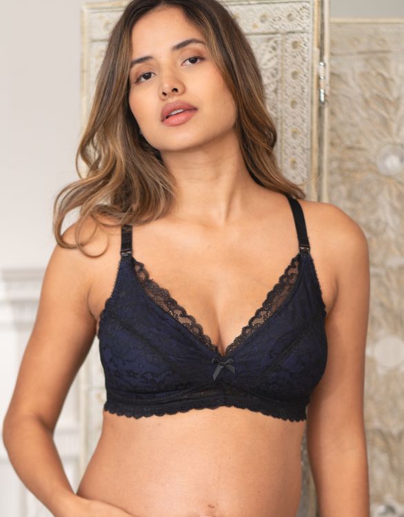 Seraphine Lace Maternity And Nursing Bra in Blue