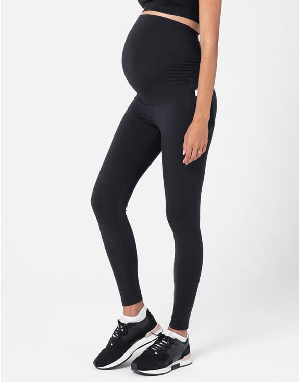 Maternity Support Leggings in Stretch Shape Memory Fabric by CARRIWELL -  black, Maternity