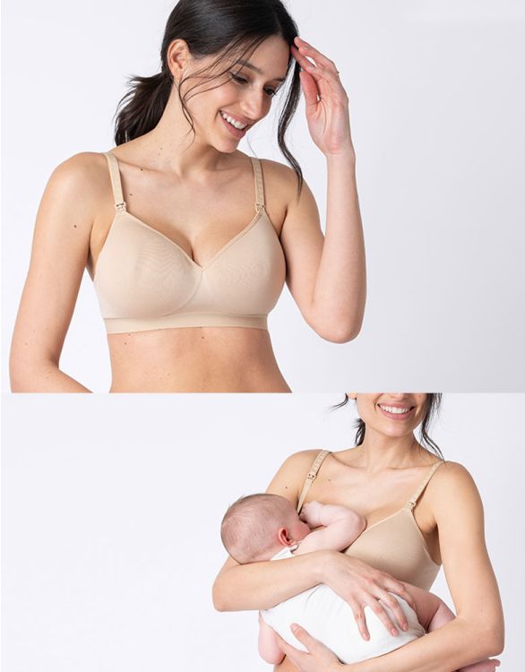 Seraphine Women's Nude T-Shirt Maternity & Nursing Bra (Nude, 34E)