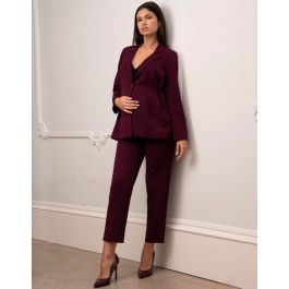 Tapered Plum Maternity Trousers