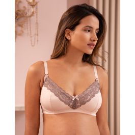 Plunge Maternity and Nursing Bra with Lace Back, Pink order online