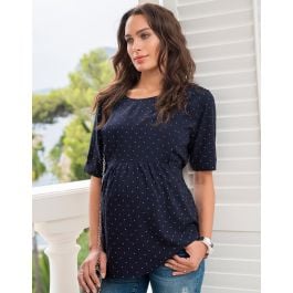 Navy blue maternity & nursing vest top - My JoliBump