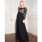 Adriana | Black Lace Maternity Evening Dress