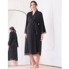 Adley | Lace Trim Kimono-Style Dressing Maternity-To-Nursing Gown