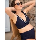 Algarve | Navy & White Maternity Bikini Top