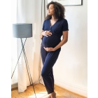 Navy Blue Maternity Jumpsuit