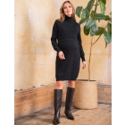 Celia | Black Cotton Maternity & Nursing Jumper Dress