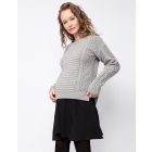 Grey Cable Knit Maternity & Nursing Tunic