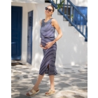 Claudette | Navy Stripe Maternity & Nursing Midi Dress