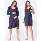 Navy Blue Maternity & Nursing Nightwear Set