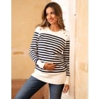 Elvira | Nautical Stripe Cotton Maternity & Nursing Jumper