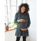 Green Animal Print Maternity & Nursing Dress