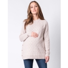 Oatmeal Textured Maternity & Nursing Jumper