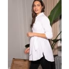 Hilde | White Cotton Belted Maternity Tunic