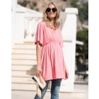 Pink Wrap Front Maternity & Nursing Tunic