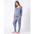 Ultra-Soft Steel Blue Maternity & Nursing Loungewear Set