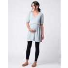 Keira | Sage Green V-Neck Maternity to Nursing Smock Tunic Top