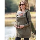 Cotton Khaki 3 in 1 Maternity Hoodie