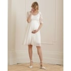 Dani | Ivory Lace Top Pleated Maternity & Nursing Dress