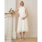 Greta | Ivory Maternity & Nursing Dress with Neckline Tie