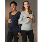 Laina | Twin Pack Maternity & Nursing Tops – Navy & Grey