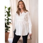 Larissa | White Cotton Maternity & Nursing Shirt