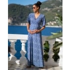 Lulah | Mediterranean Blue Maternity & Nursing Maxi Dress