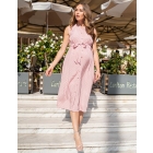 Blush Pink Woven Spot Detail Maternity Midi Dress