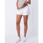 White Denim Under Bump Maternity Shorts