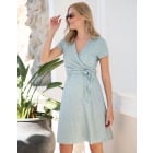 Patsy | Sage Dot Maternity & Nursing Wrap Dress