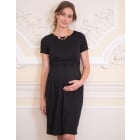 Peachey | Black Short Sleeve Maternity & Nursing Dress