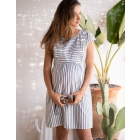 Presley | Cotton Stripe Maternity & Nursing Dress