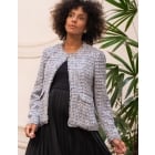 Shaan | Fringed Tweed Maternity Jacket