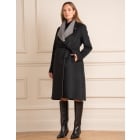 Sierra | Wool Blend Black Wrap Maternity Coat