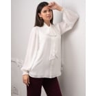 Sigrid | Tie Front White Maternity Blouse