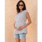 Solene | Cotton Stripe Maternity & Nursing Top