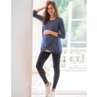 Sybil | Blue Cotton Blend Maternity & Nursing Sweatshirt