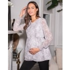 Smart Grey Maternity & Nursing Blouse