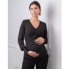 Tylda | Black Polka Dot Twist Maternity Top