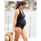 Uma | Black Halter Neck Maternity Swimsuit