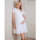 Octavia | White Cotton Broderie Maternity & Nursing Dress