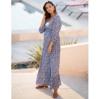 Lally | Crepe Shirred Bodice Maxi Maternity Dress 